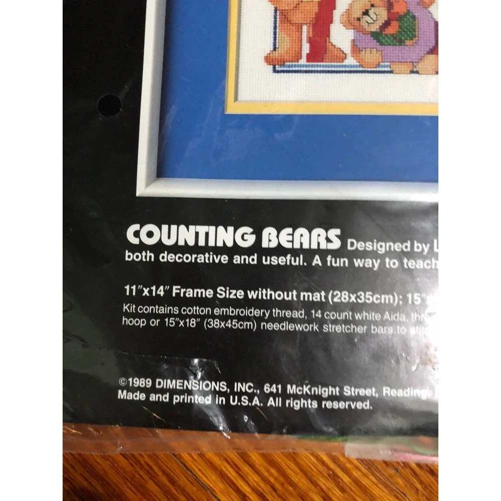 Dimensions Counted Cross Stitch Counting Bears Vintage 1989 New